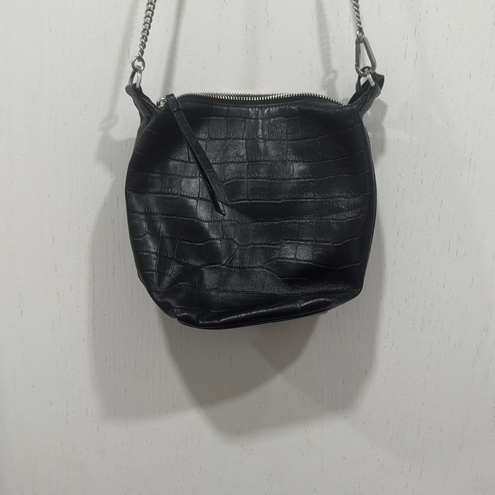 All Saints Black Shoulder Bag Matte Finish